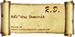 Réthy Dominik névjegykártya